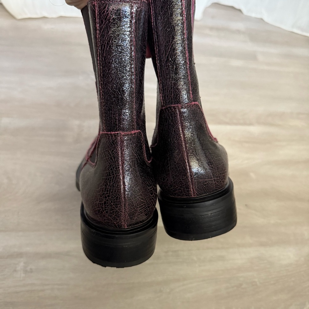Free People distressed Black purple leather Boots - Picture 6 of 12